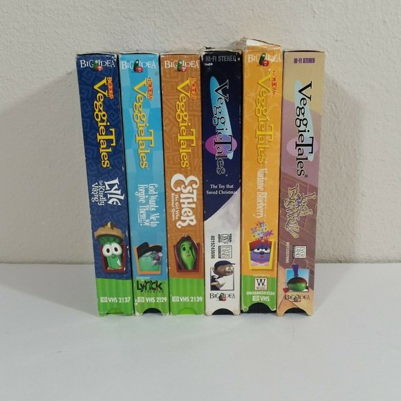6 Veggie Tales VeggieTales VHS Children's Movies Esther Josh Christmas Lyle - Picture 1 of 4
